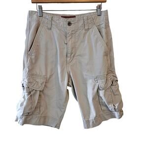 Vintage Y2K Levi's Light Beige Khaki Baggy Cargo Shorts, Size 30